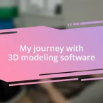 My journey with 3D modeling software