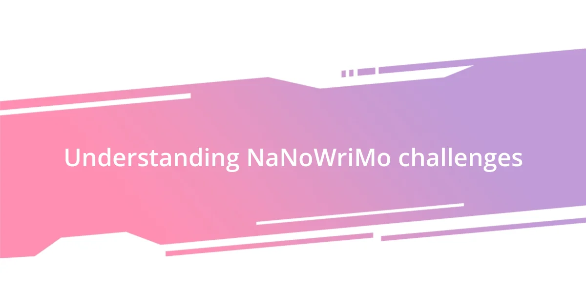 Understanding NaNoWriMo challenges